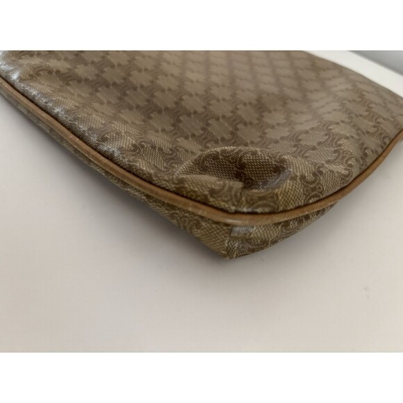 Celine Vintage Macadam Triomphe Canvas & Leather Clutch Bag Authentic Classic - Picture 6 of 14